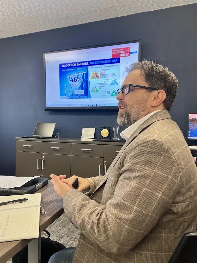 Ryan Grissinger presenting on AI implementation